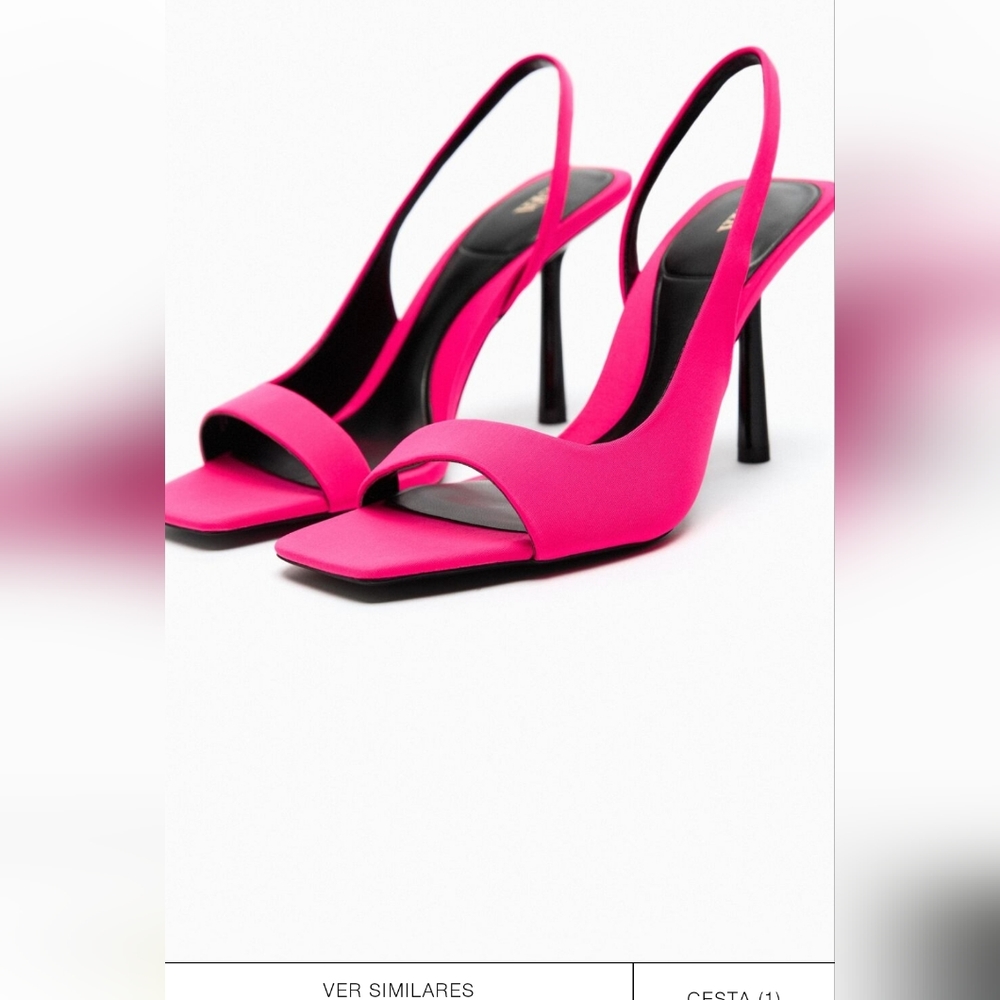 ZARA HIGH HEEL FABRIC SANDALS